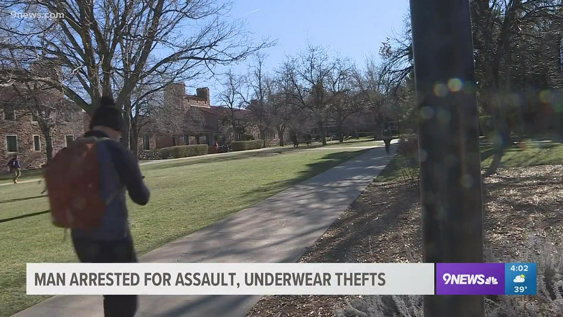 A man accused of breaking into residence halls at CU Boulder and stealing underwear from laundry rooms has been arrested and faces 26 charges related to the incidents. He is also accused of inappropriately touching a young girl in Broomfield on Nov. 23.