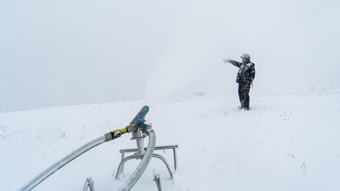 Snowmaking machines assist ski resorts to open earlier