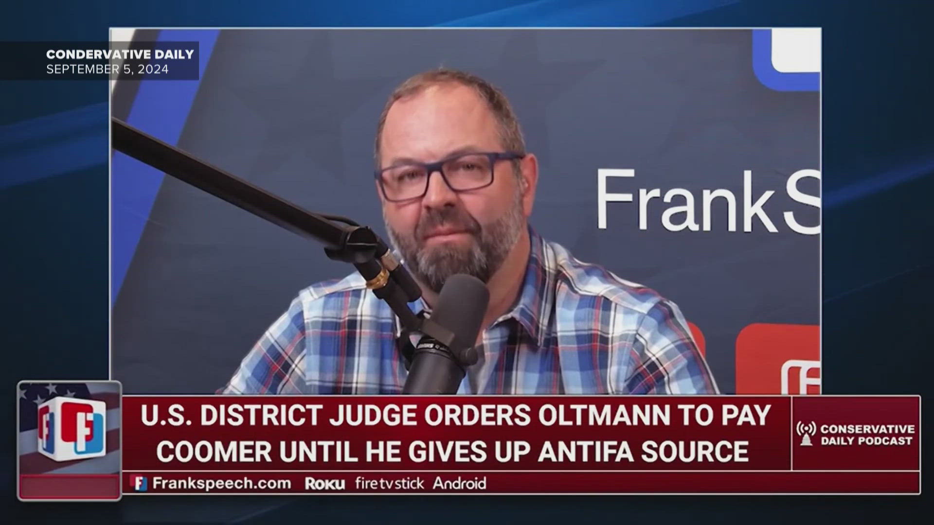 Podcaster Joe Oltmann was ordered by a judge to pay one thousand dollars a day until he complies with a court order to provide proof.