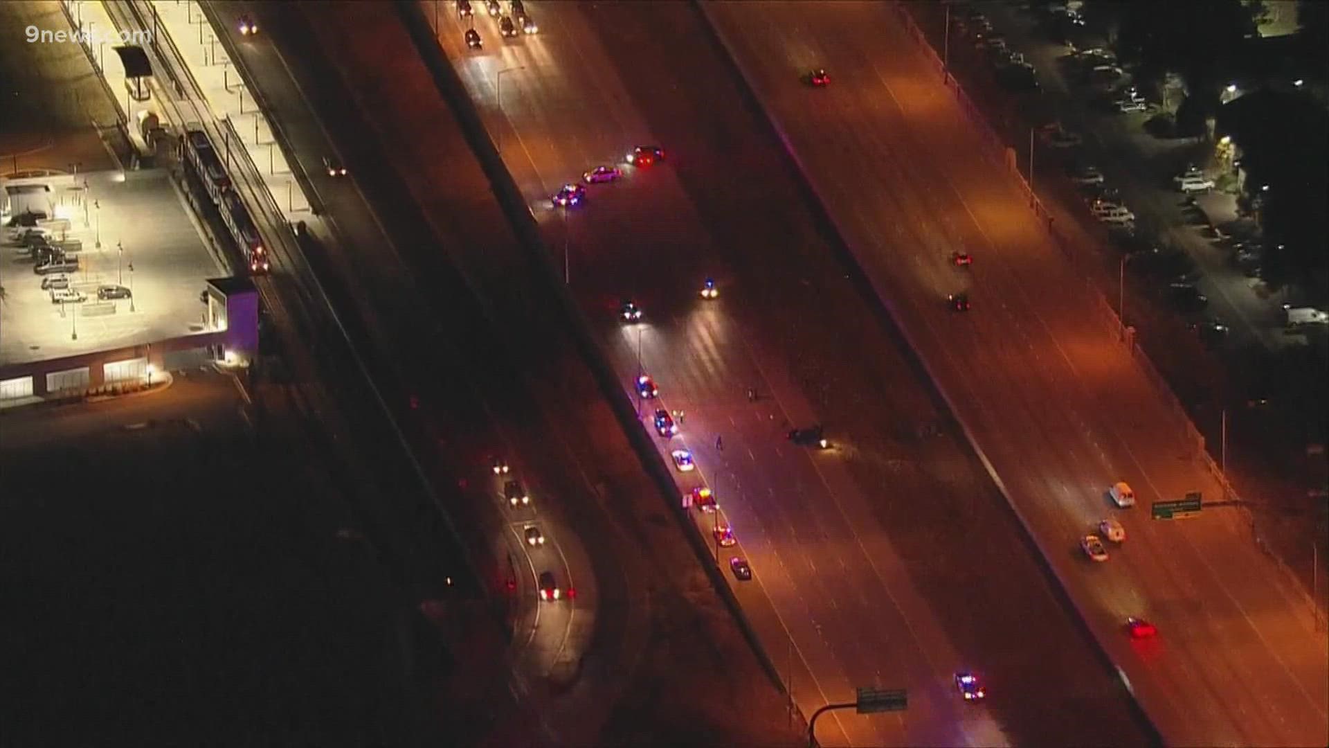 Northbound I-225 is closed at Alameda due to a rollover crash that police said seriously injured one person.