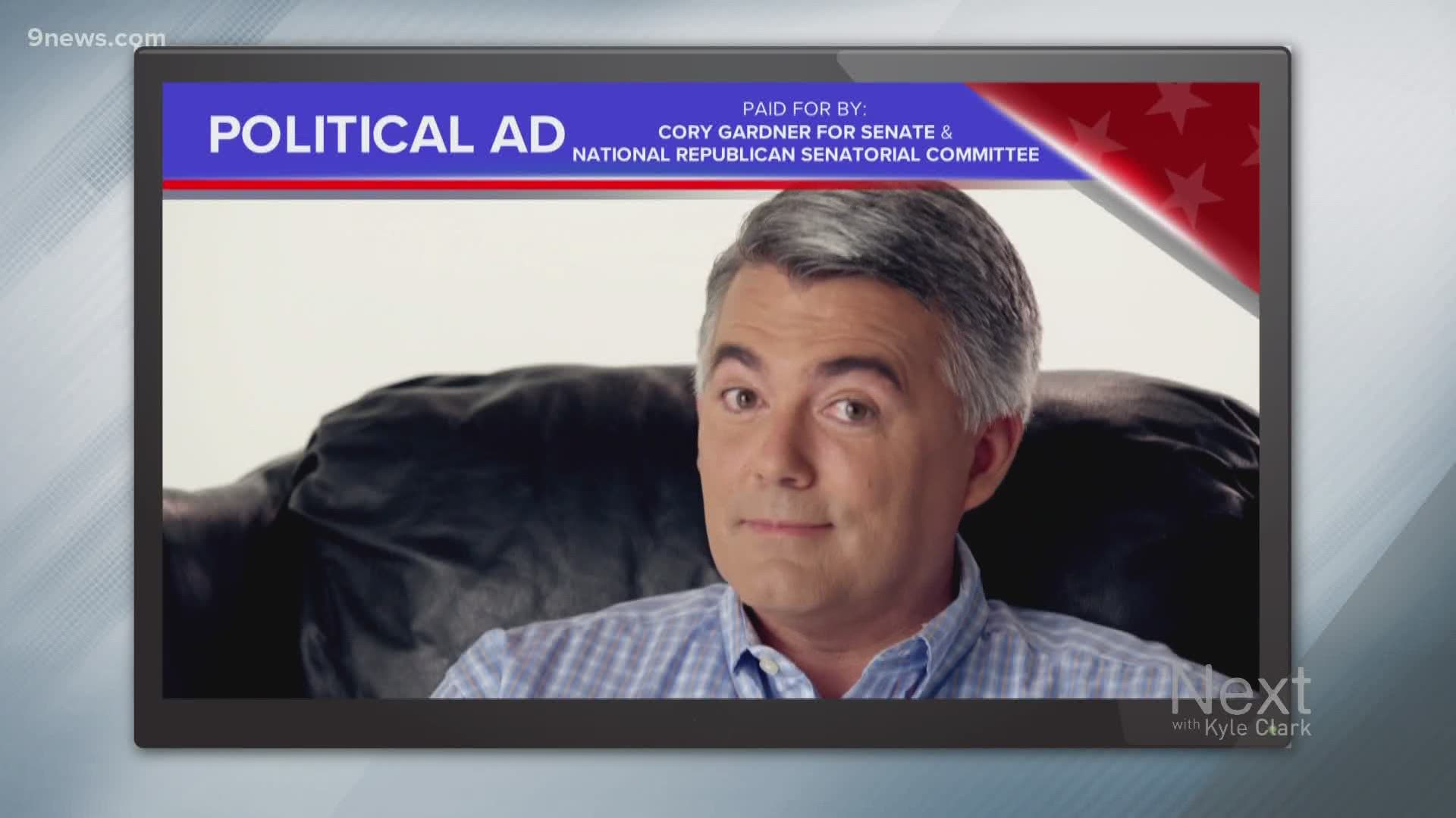 He doesn't yet have a direct opponent but Republican Sen. Cory Gardner produced a political ad focusing on Democrat candidate John Hickenlooper.