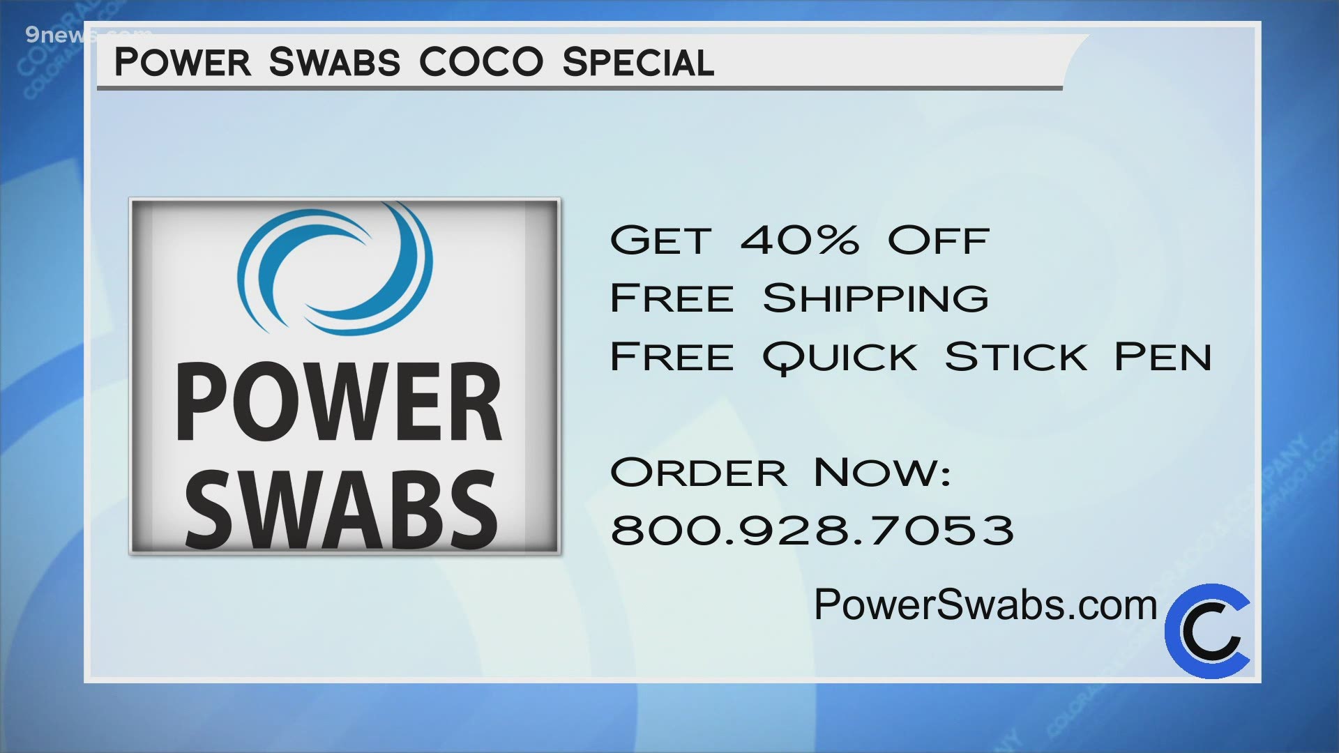 Call 800.928.7053 or visit PowerSwabs.com to order yours today. Right now you can get it for 40% off, free shipping and a free Quick Stick with your order!