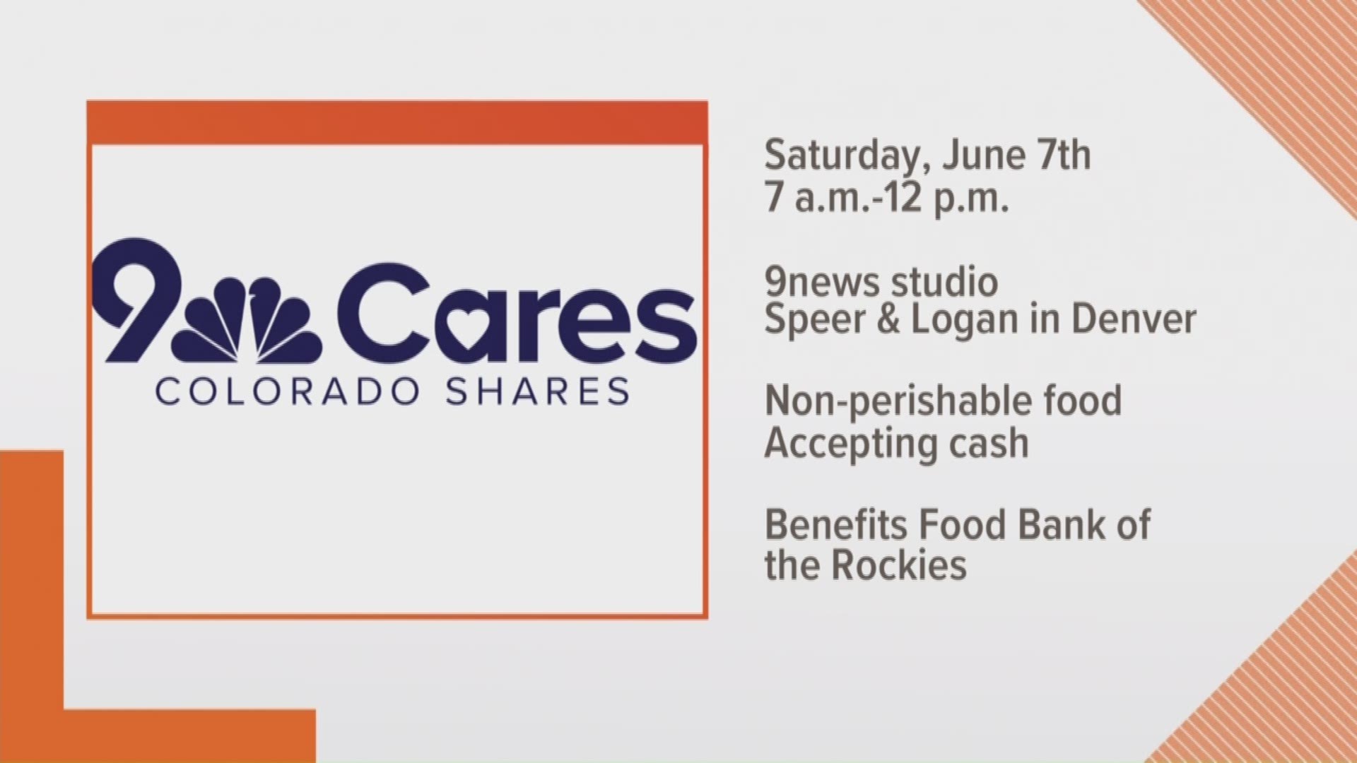 Janie Gianotsos, Director of Marketing and Community Relations from Food Bank of the Rockies, talks about the importance of donating to the 9Cares Colorado Shares summer food drive on Saturday, June 7, 2019.