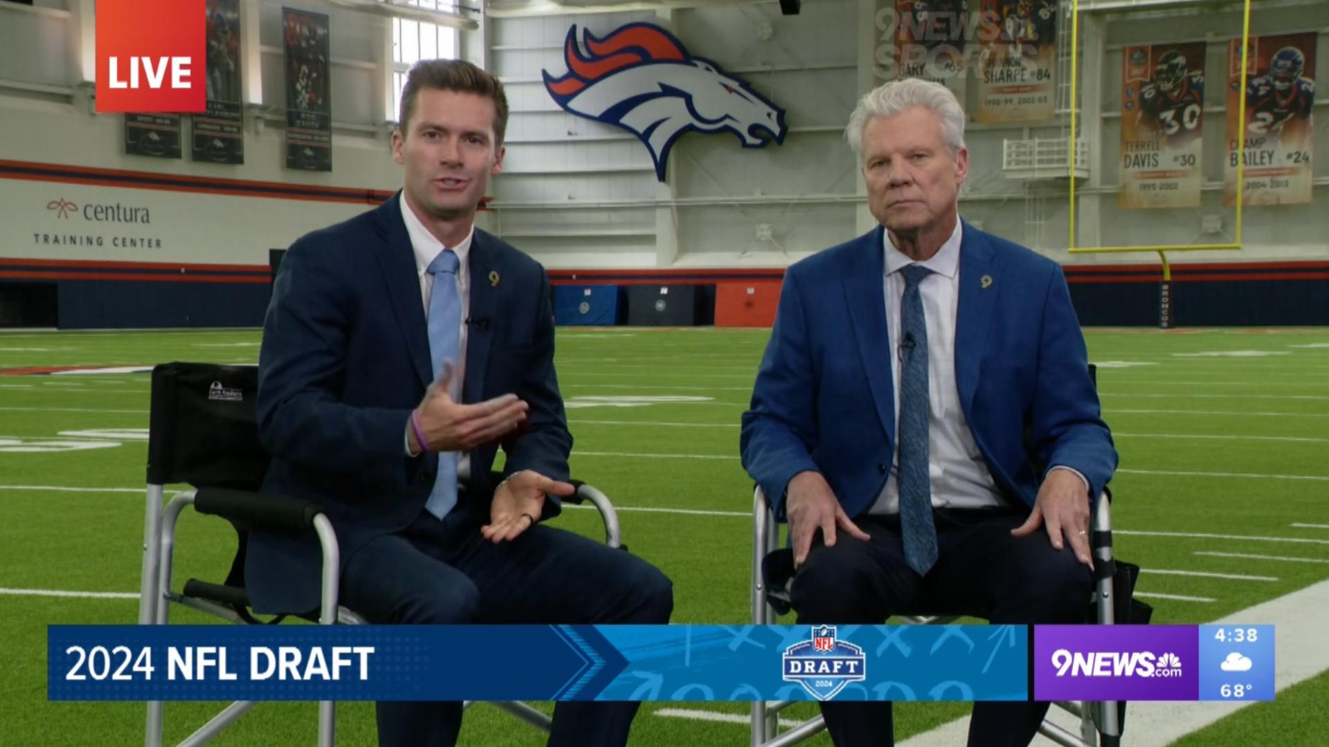 Scotty Gange and Mike Klis discuss the 2024 NFL Draft from Denver Broncos headquarters.
