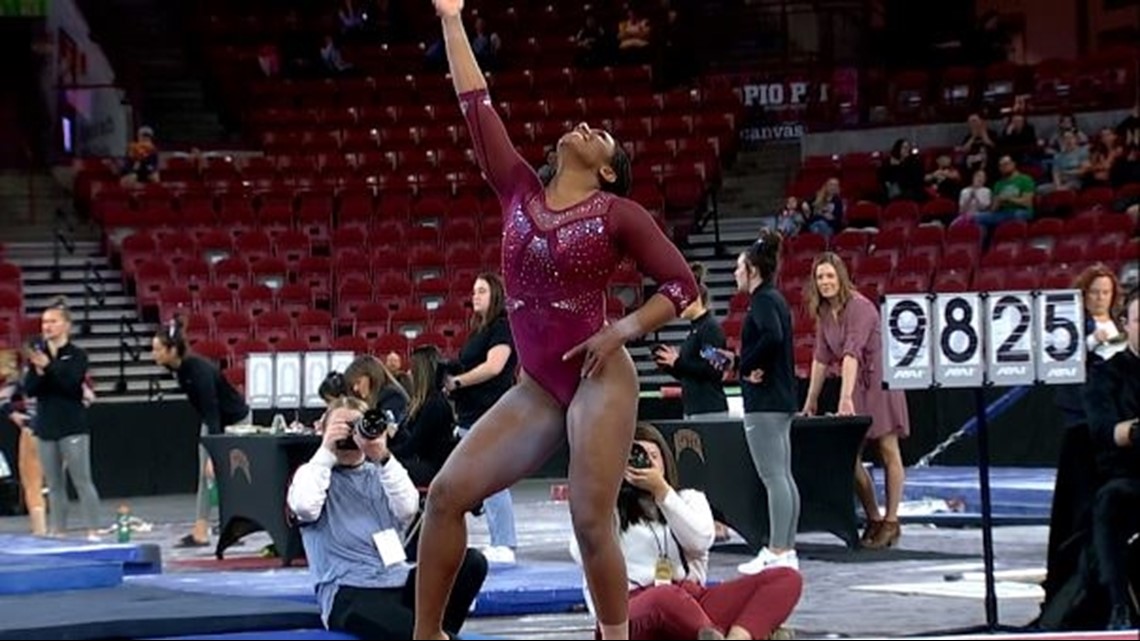 DU gymnast Lynnzee Brown crafts floor routine tribute to black excellence