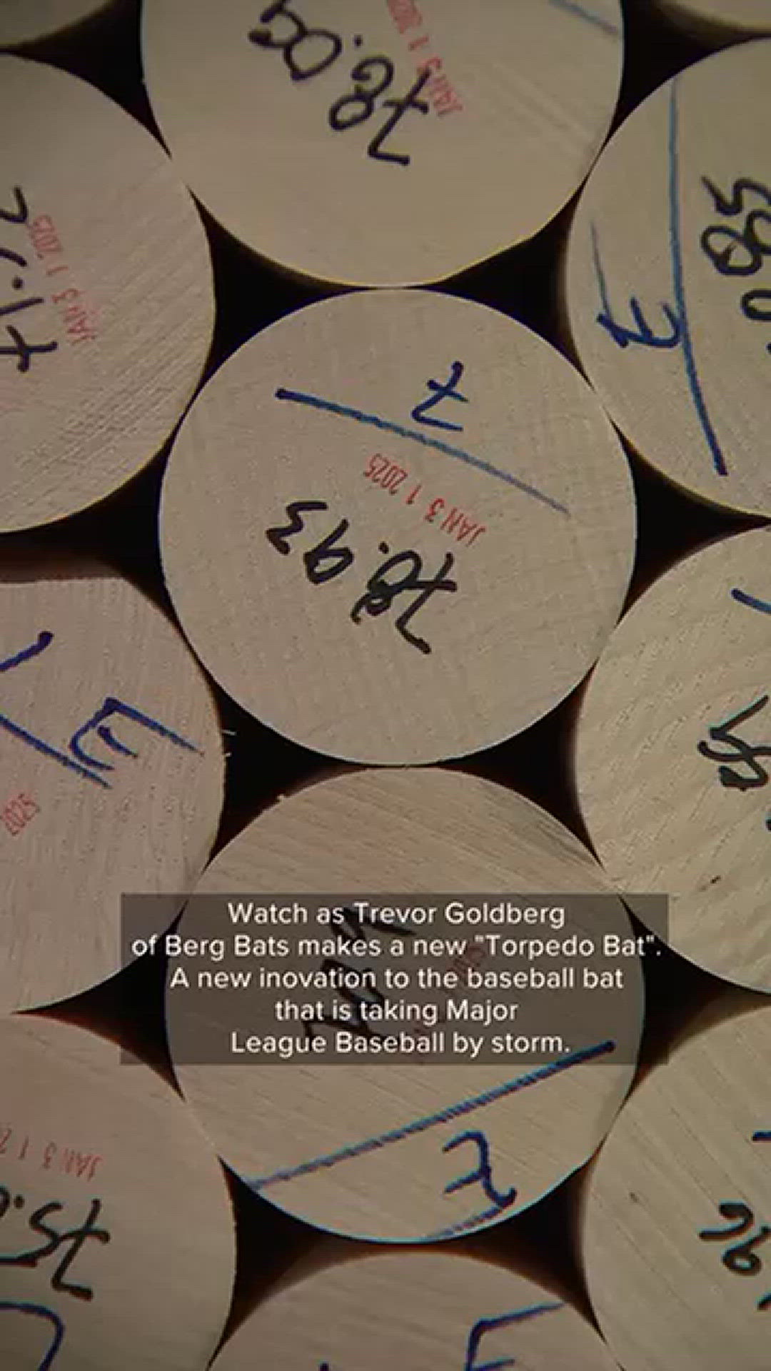Watch as Trevor Goldberg of Berg Bats makes a new "Torpedo Bat." The new innovation is taking the MLB by storm.
