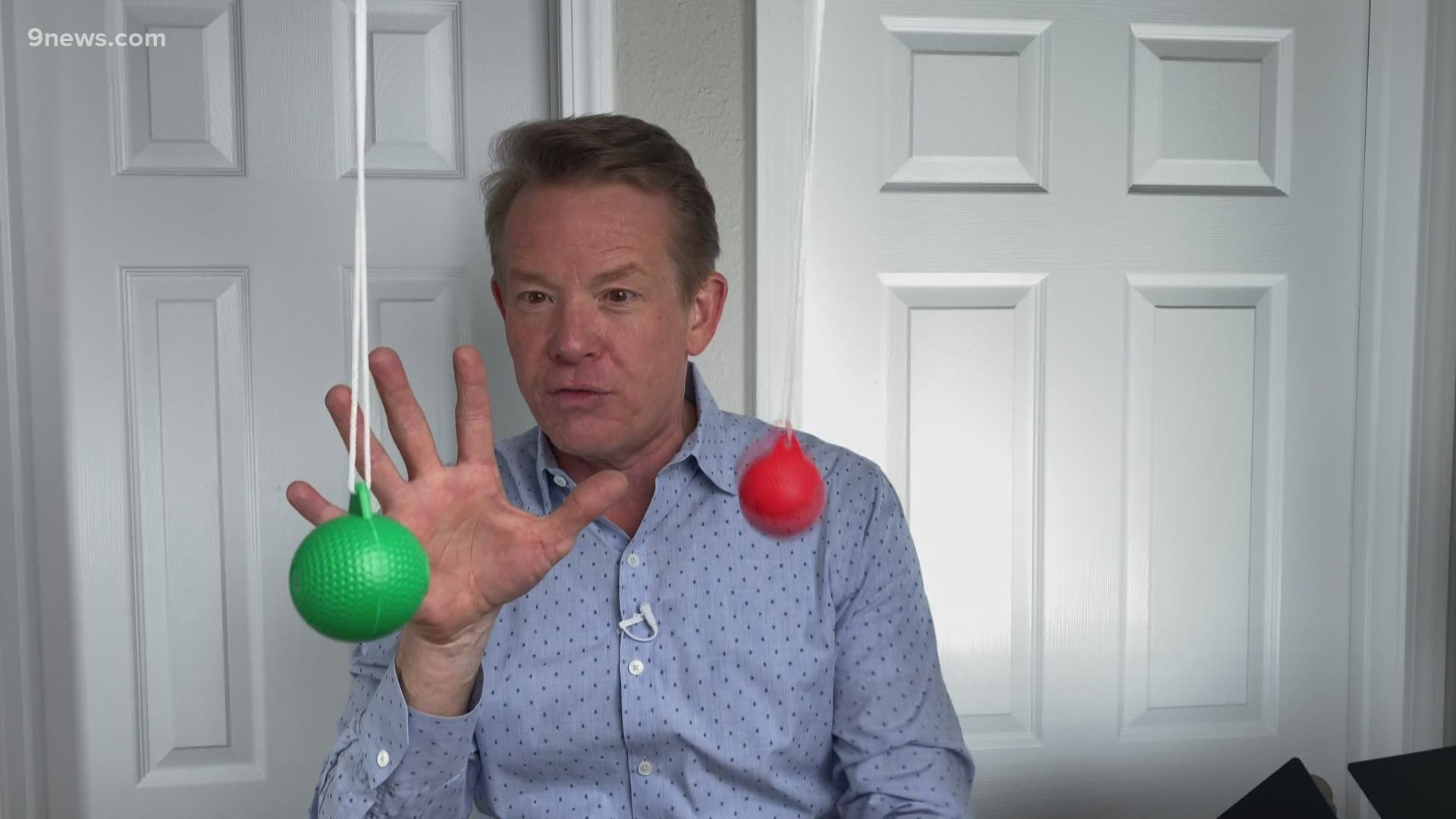 Steve Spangler uses a pendulum swing to explain how the motion of objects can be manipulated.