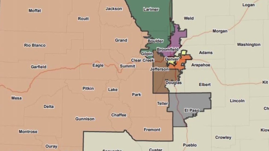 First Draft Of Colorados New Congressional Redistricting Map 6680