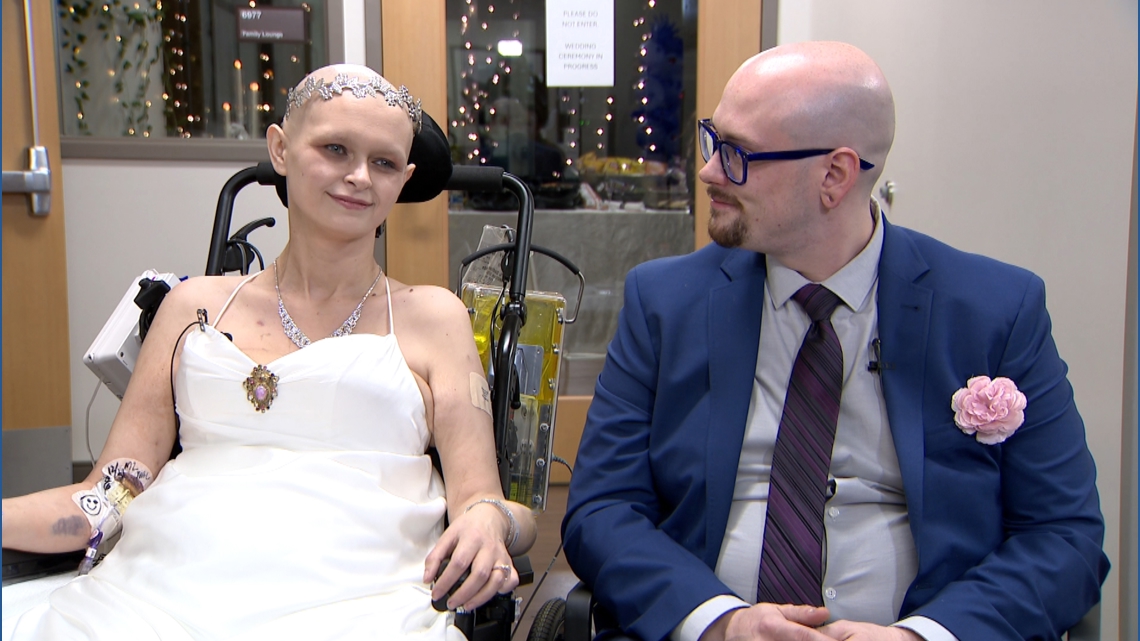 Hospital staff grant dream wedding for couple amid bride's rare cancer diagnosis