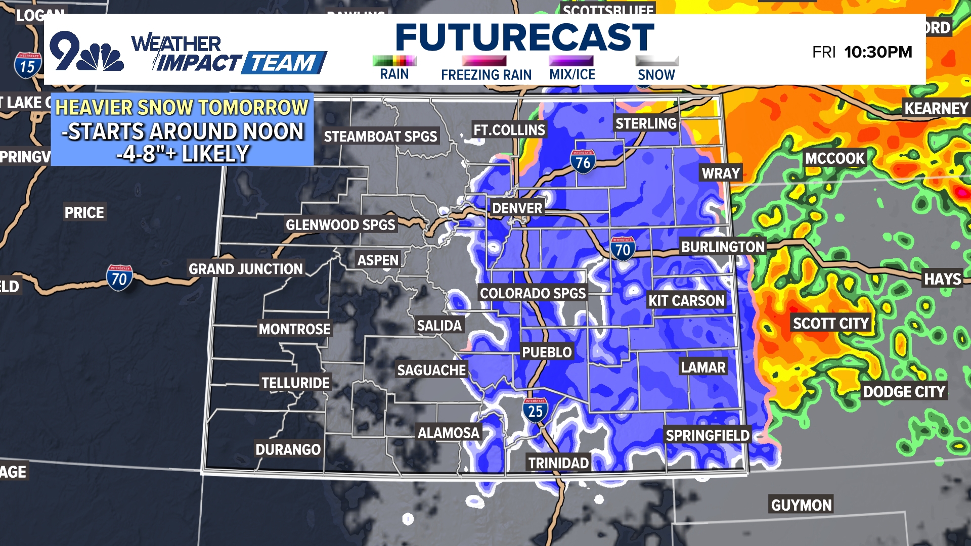 A Winter Storm Watch is up for 6 inches or more of heavy, wet snow for Friday and early Saturday.