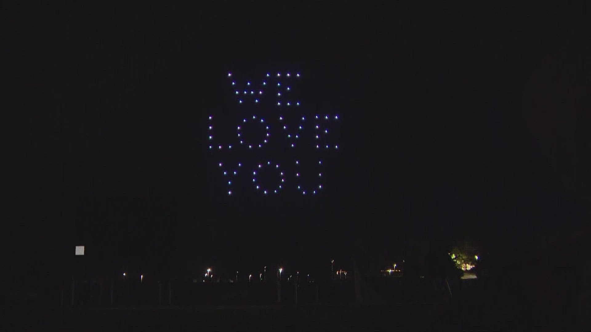 Monday night, 100 drones lit up the sky in Highlands Ranch in honor of 7-year-old Genevieve, who's battling leukemia.