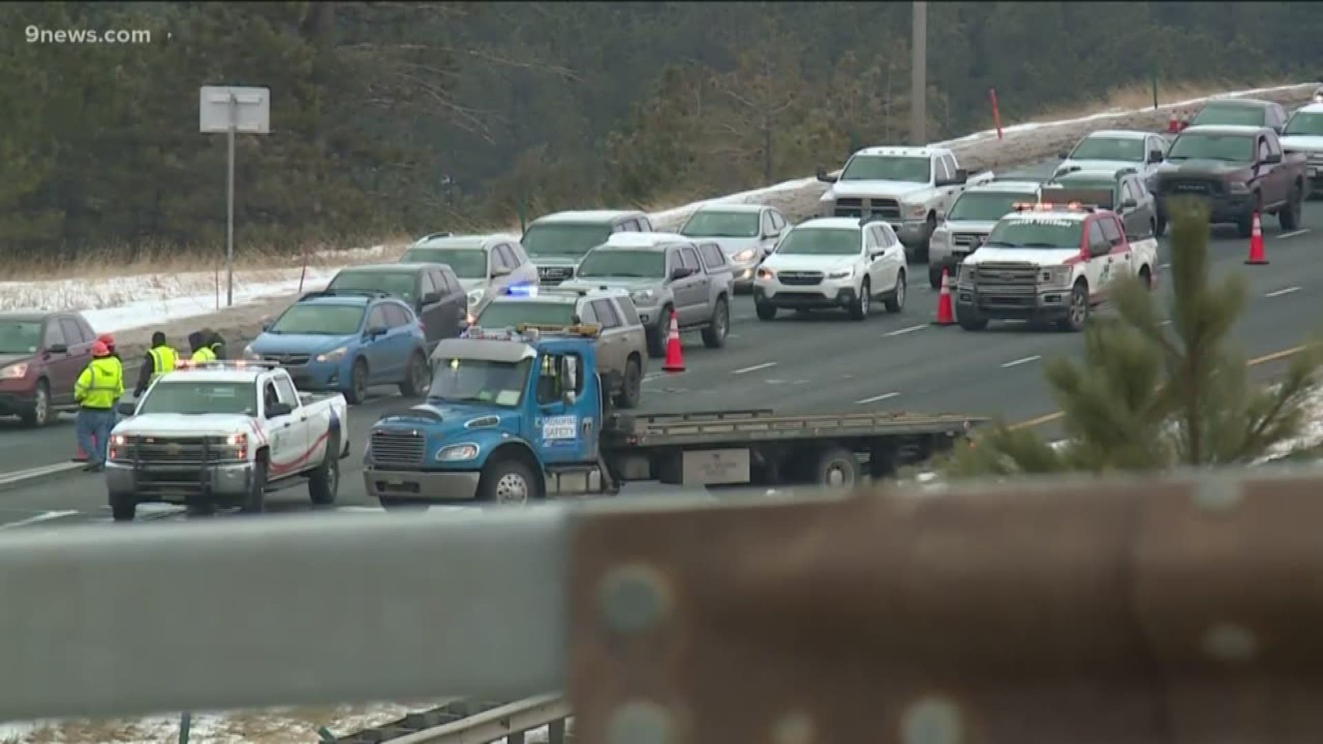 Drivers trying to go to the mountains for the holiday weekend were being turned around because of the interstate closure.