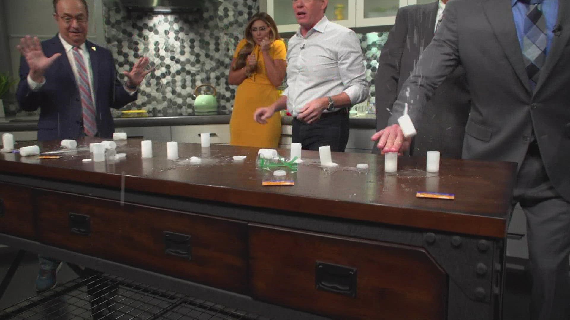 Science guy Steve Spangler shares the chemistry behind these fizzing tablets with a fun experiment.