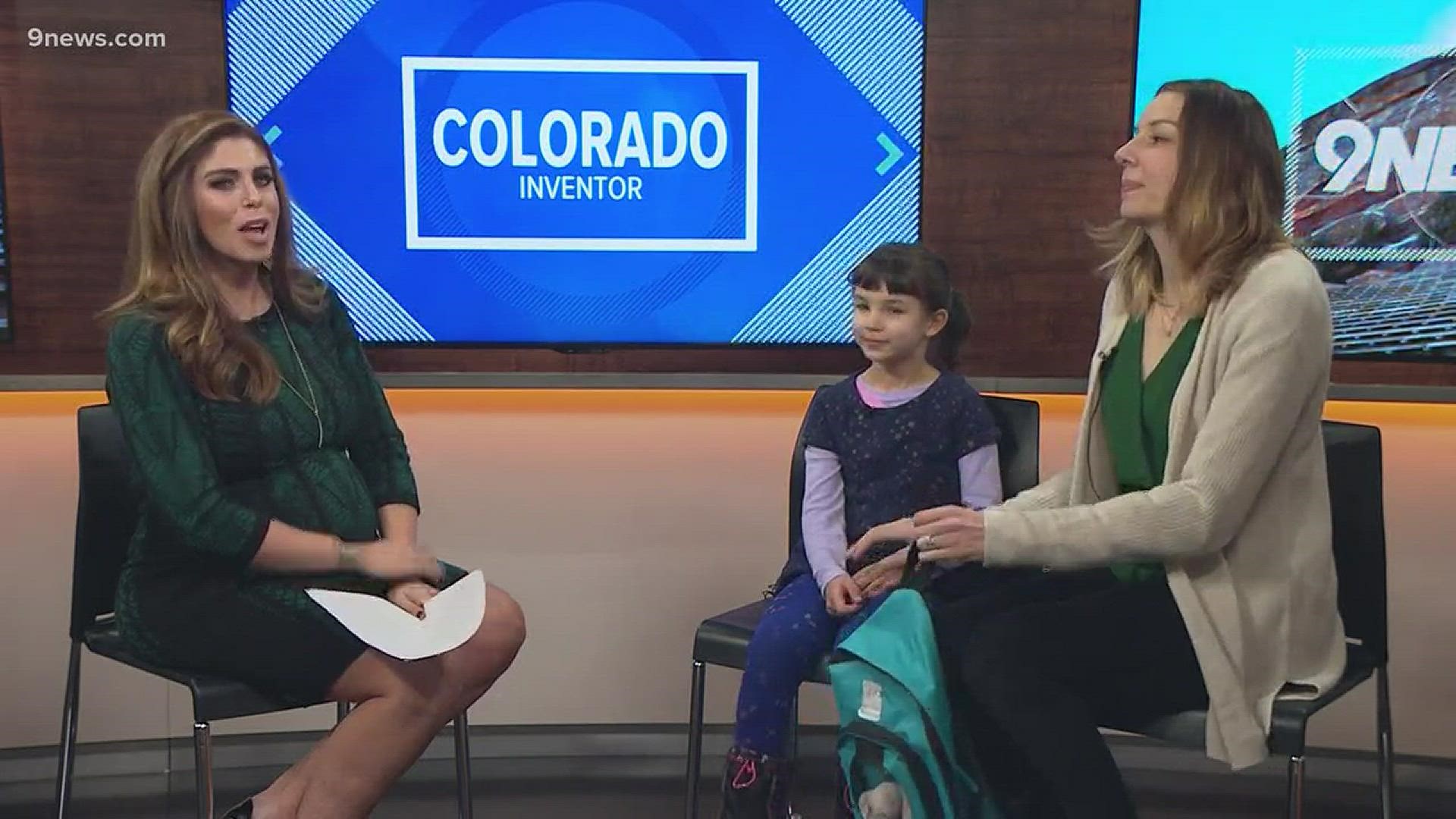 A young Colorado inventor stops by the 9news studio to show her backpack design aimed to make school more fun for other children.