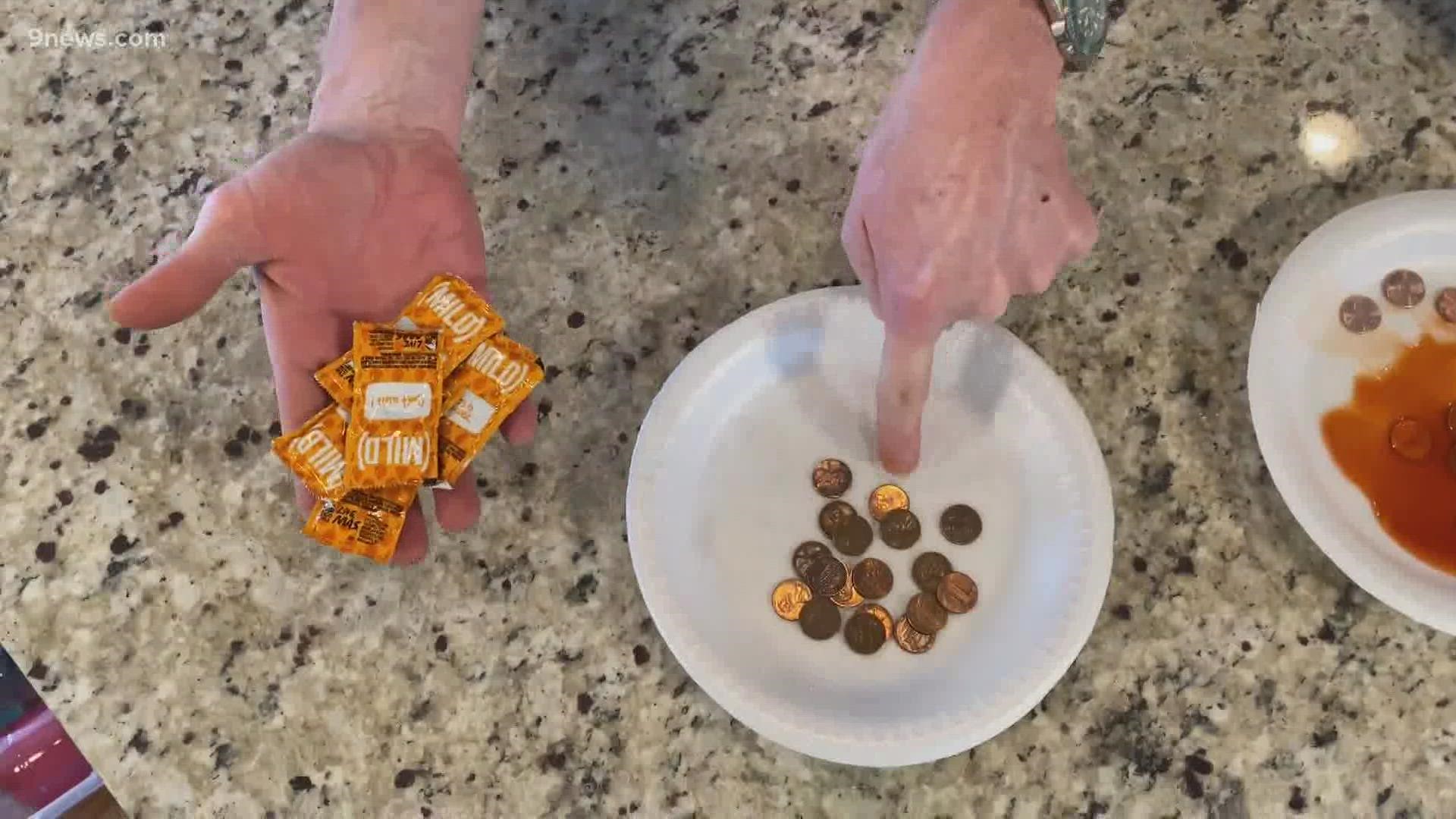 There are lots of household hacks for removing stains and cleaning things, but have you ever heard of using taco sauce to clean pennies?