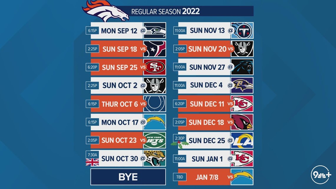 Breaking down the Broncos 2022 season schedule