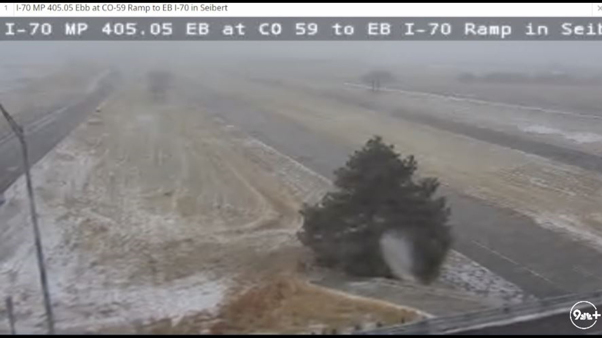 Here's a live look conditions in Seibert, Colorado as a snow squall moves through the area. 