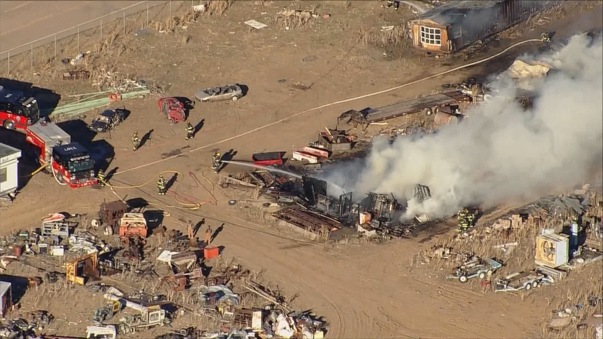 Fire at Erie salvage yard puts off large smoke plume | 9news.com