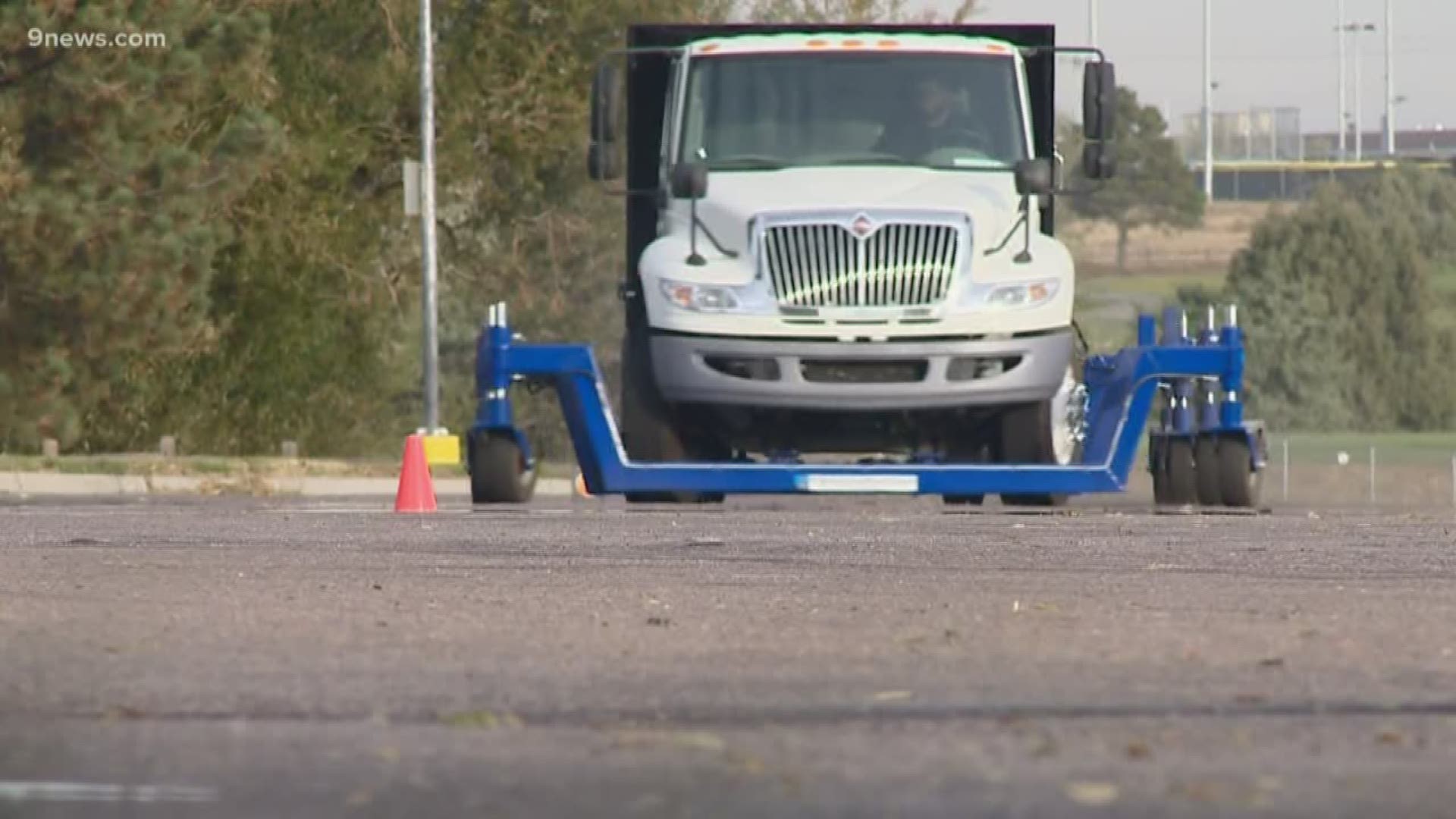 A driving school in Brighton teaches truck drivers how to handle big rigs on the snow and ice.