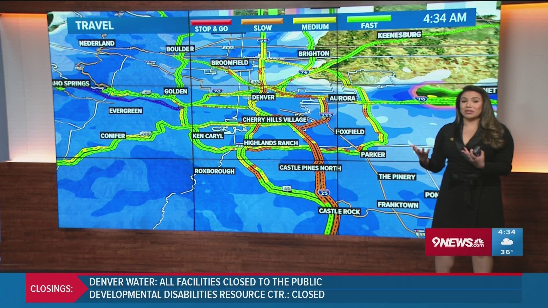 9NEWS traffic reporter covers the roads during Colorado's snowstorm.
