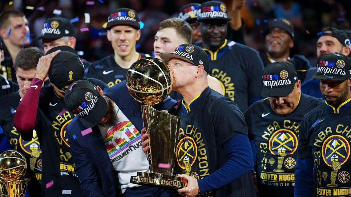 Denver Nuggets players of past take part in celebrating first NBA title in  team history - CBS Colorado