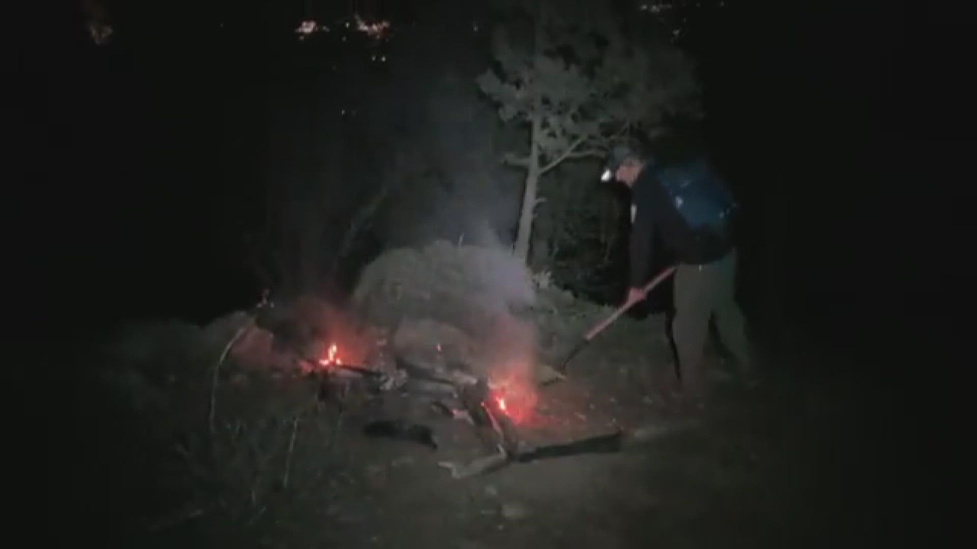 The campers from Florida were contacted by an off duty firefighter but left before being contacted by park rangers, a spokesperson for JeffCo Open Space said.