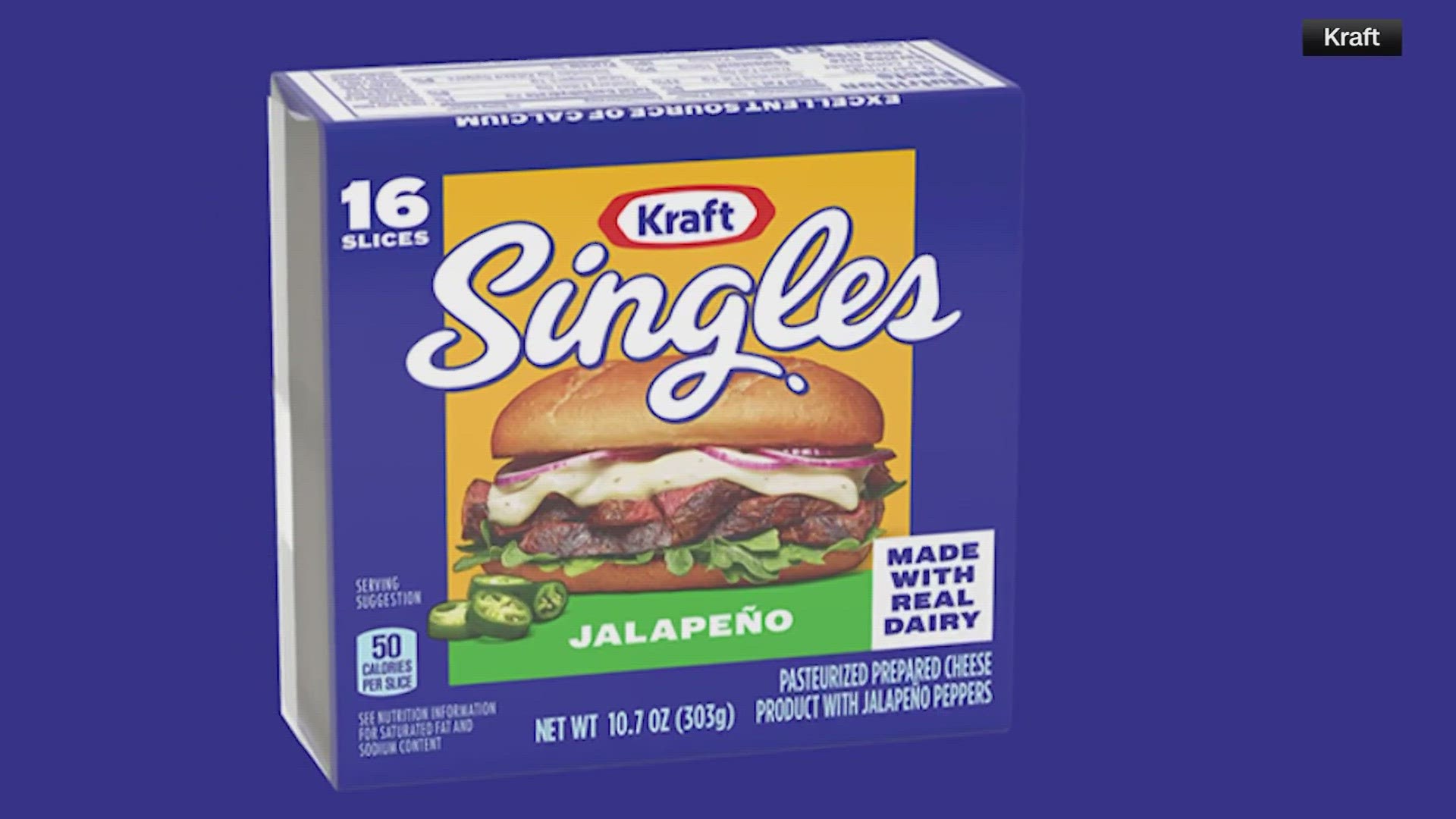 Kraft Singles introduced three new flavors of processed cheese slices on Wednesday: Jalapeño, Garlic & Herb, and Caramelized Onion.