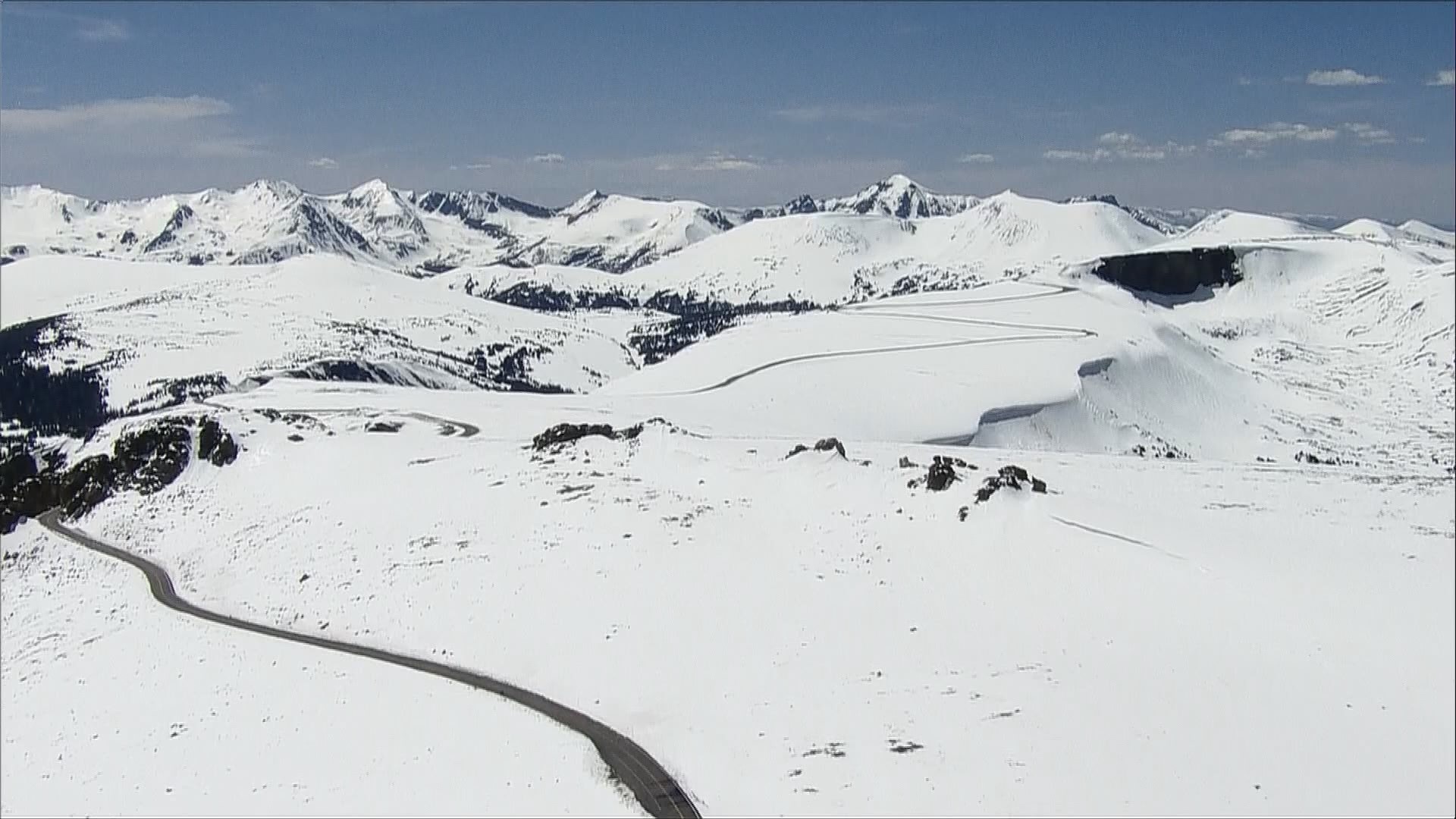 This is a look at Trail Ridge Road on May 26, 2022. The west side of the road was closed as crews plowed snowdrifts of 2 to 5 feet ahead of Memorial Day weekend.