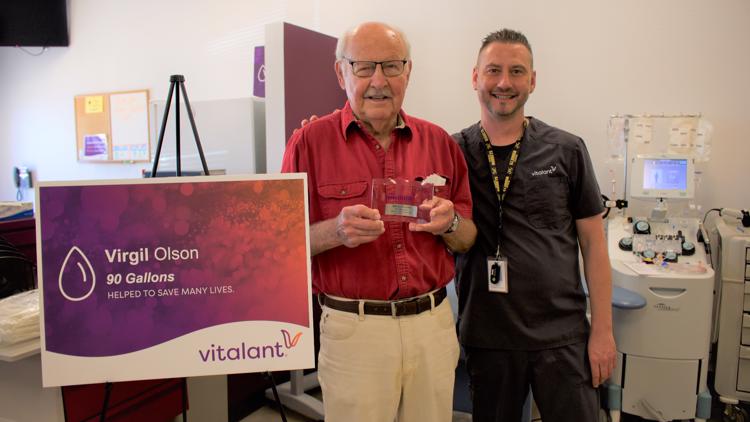 Vitalant Celebrates First 90-gallon Blood Donor In Boulder | 9news.com