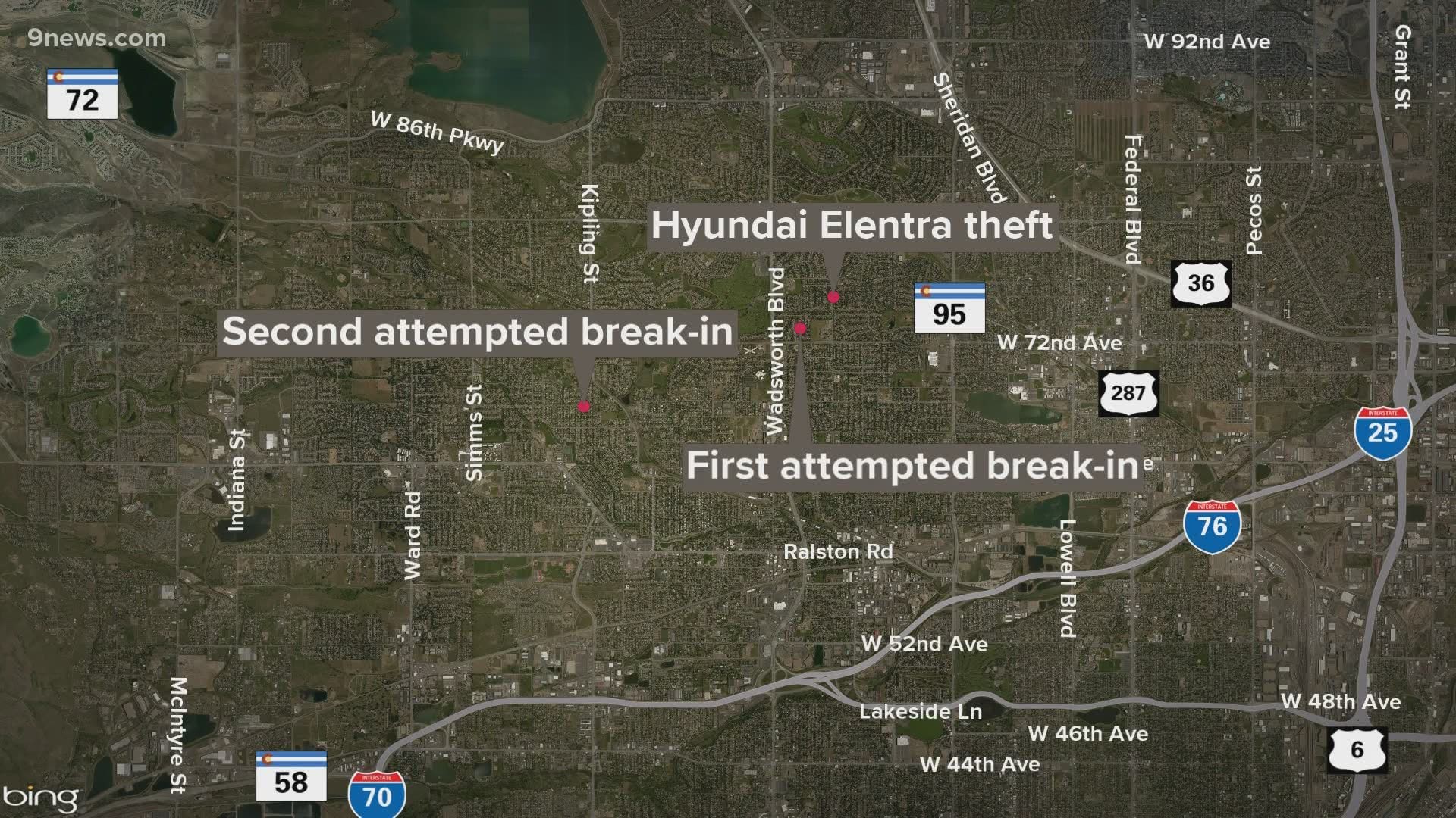 One suspect was arrested after a crime spree that included firing a gun and hitting a car owner with their vehicle, police said.