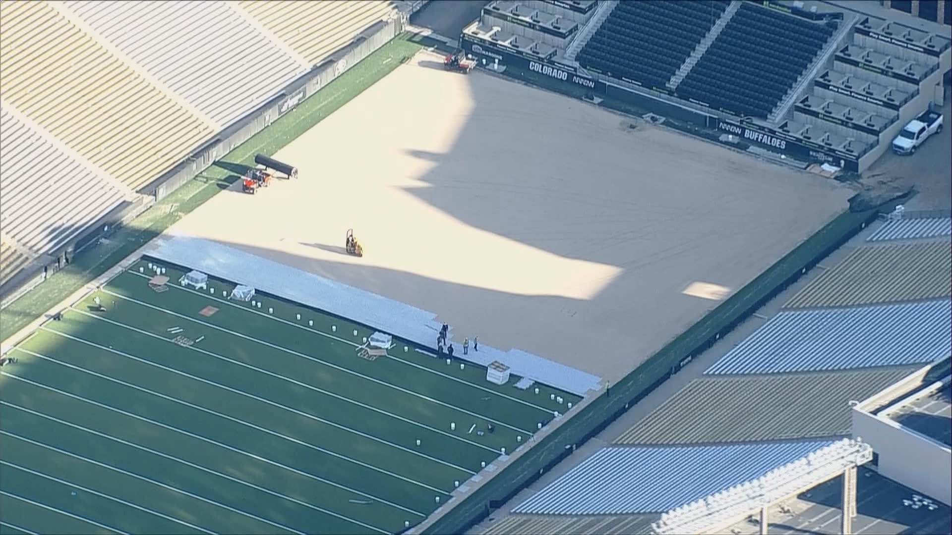 The University of Colorado is removing the grass surface of its football stadium for the first time in decades.