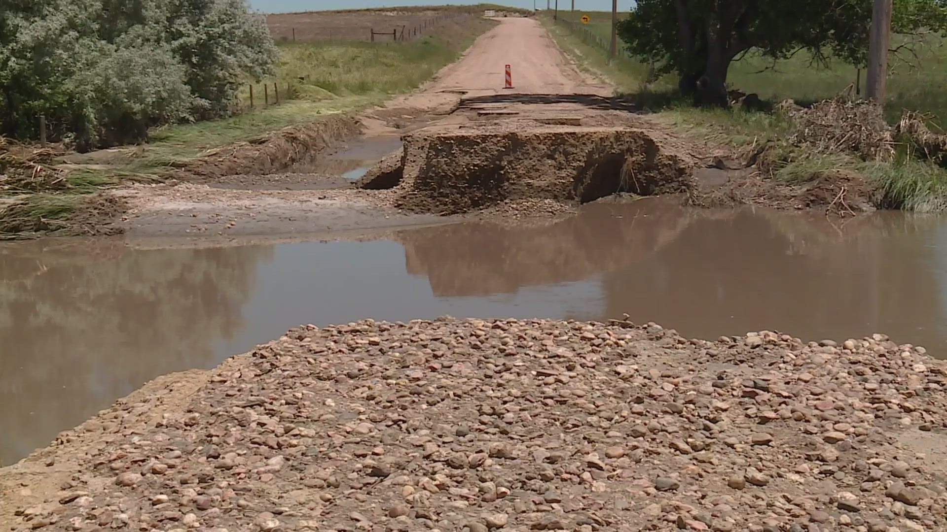 Several roads have been washed away in Weld County due to flooding from Box Elder Creek.