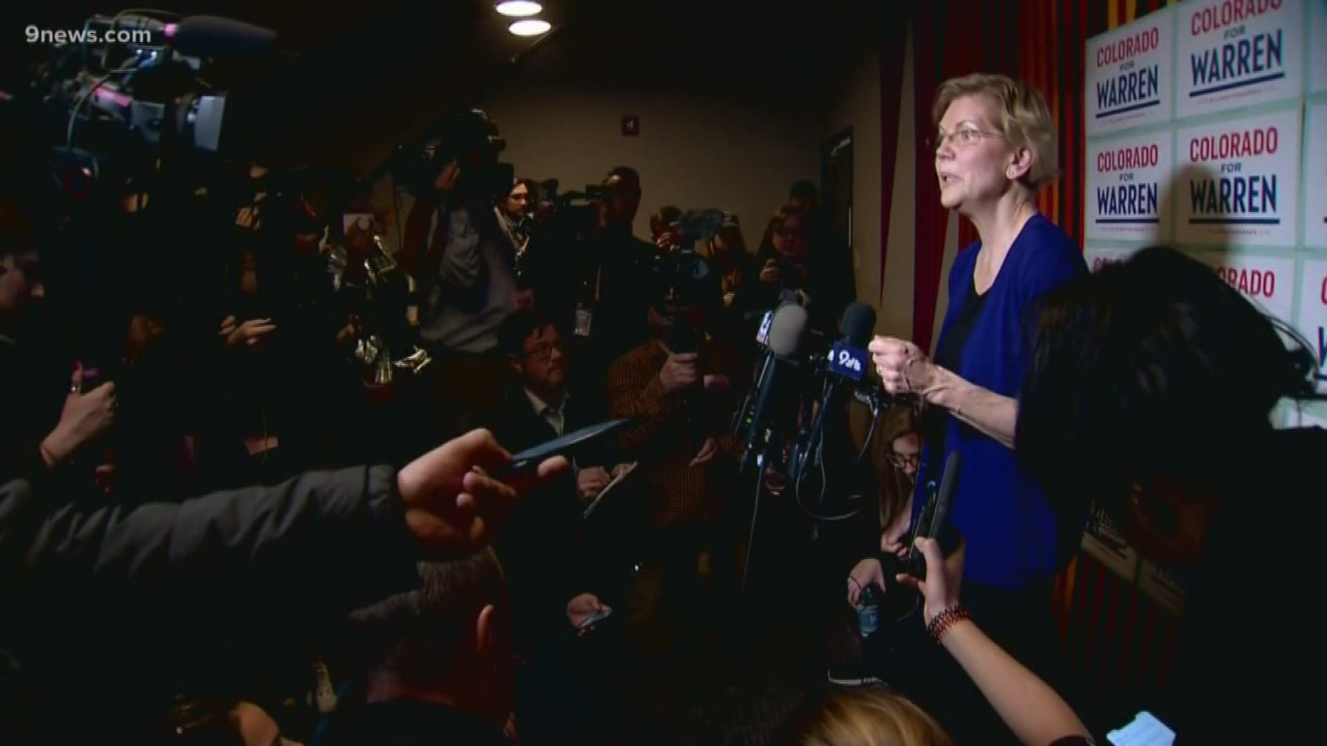 Warren called Michael Bloomberg "the riskiest candidate" while speaking to the media after the event.