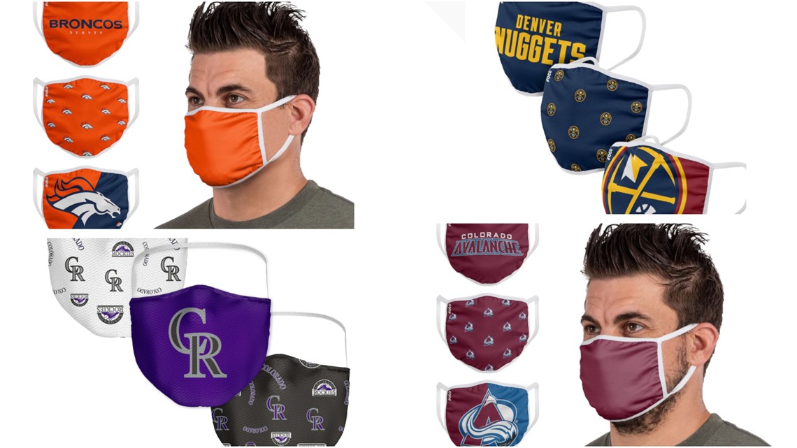 Official Broncos, Avs, Rockies, Nuggets face masks