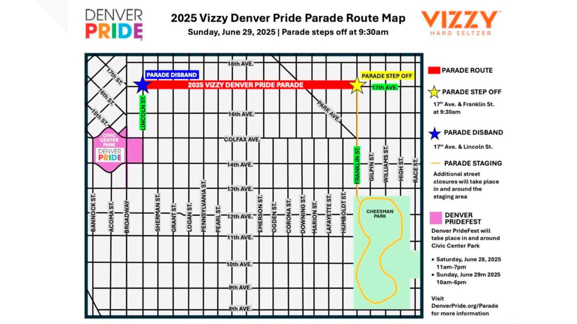 Denver Pride Festival 2025: Schedule, parade and concert info | 9news.com