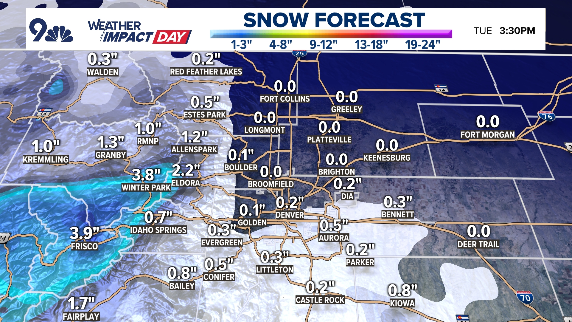 Snow is back in Colorado: How much the Denver area could expect | 9news.com