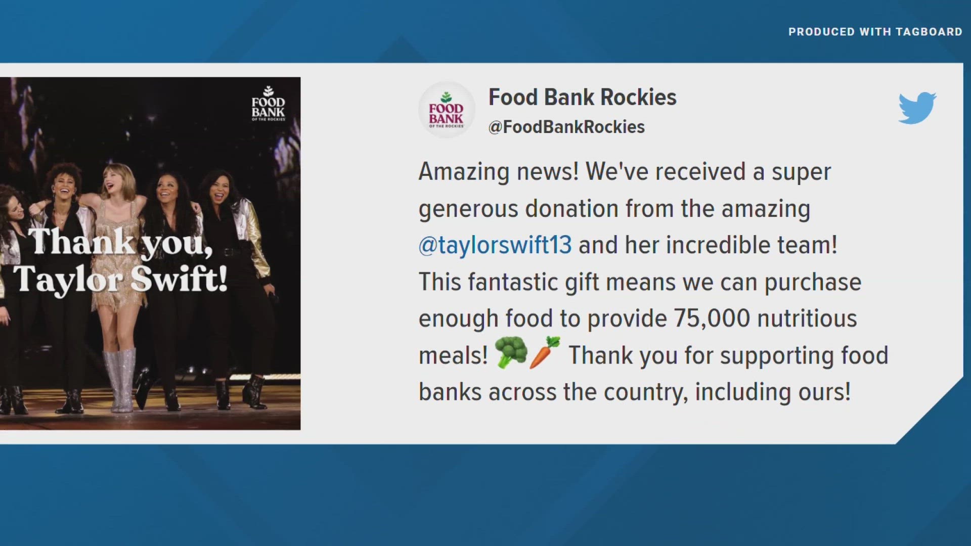 Taylor Swift has been donating to food banks across the country during her "Eras Tour."