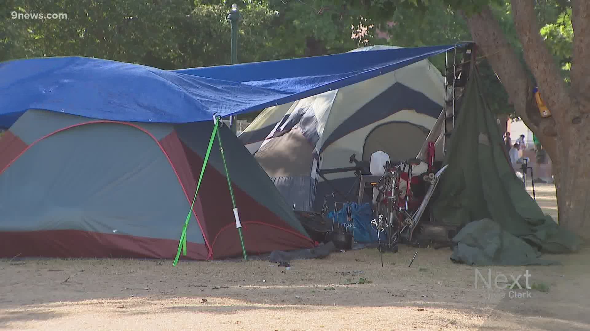 The park in front of the Colorado State Capitol, which had been filled with tents, was cleared out today by the Denver Department of Public Health and Environment.