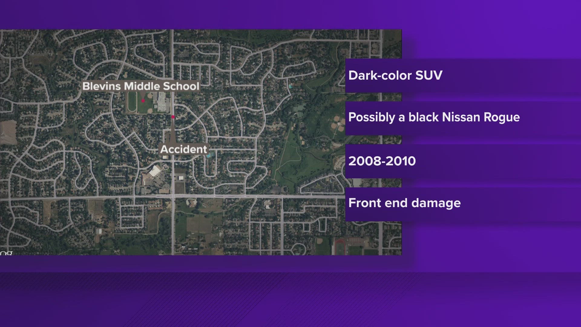 Fort Collins Police in Colorado looking for dark-colored SUV, believed to be black 2008-2010 Nissan Rouge, that hit and killed a man riding a scooter in a bike lane.