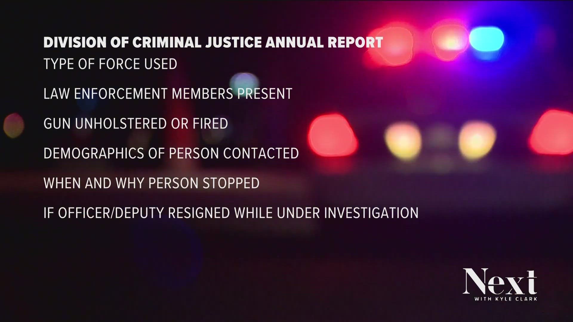 Colorado lawmakers in 2020 passed police accountability reforms requiring a public report on the use of force by law enforcement. It was supposed to be up in July.