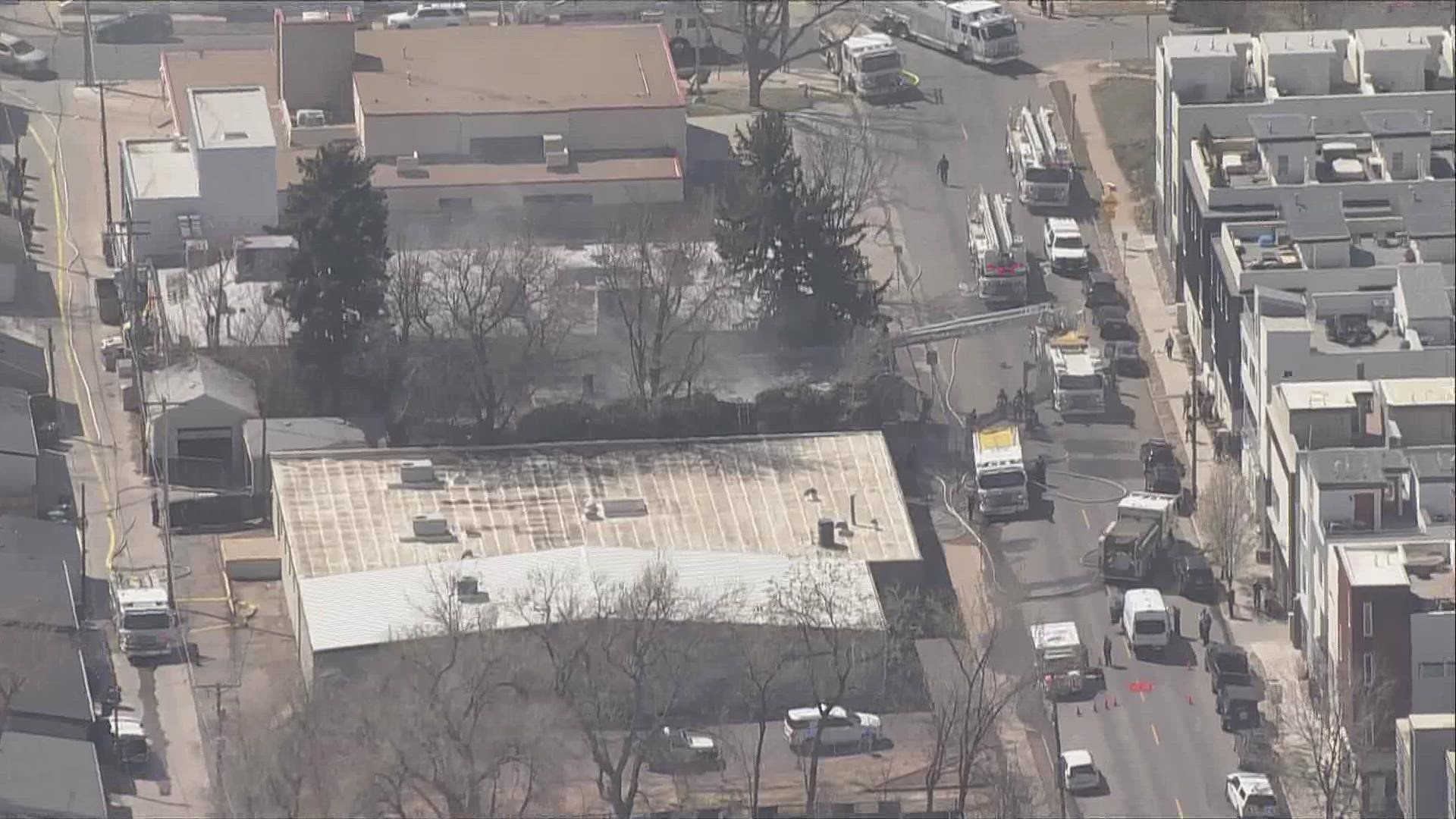 Firefighters worked to extinguish a house fire near West 44th Avenue and South Tennyson Street in northwest Denver Tuesday, April 19.