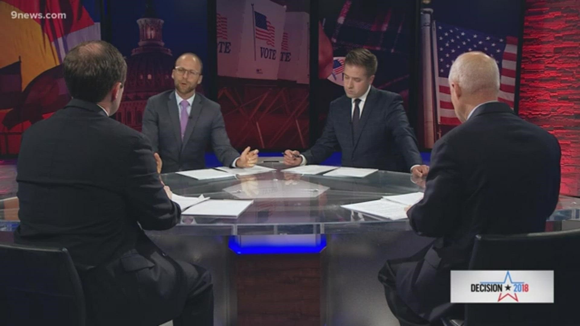 Mike Coffman and Jason Crow discuss taking PAC money during their debate on 9NEWS.