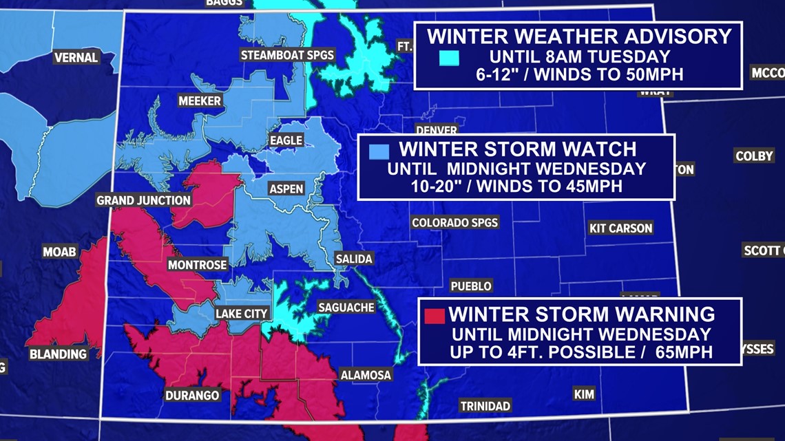 Snow in Colorado Monday- Tuesday | 9news.com