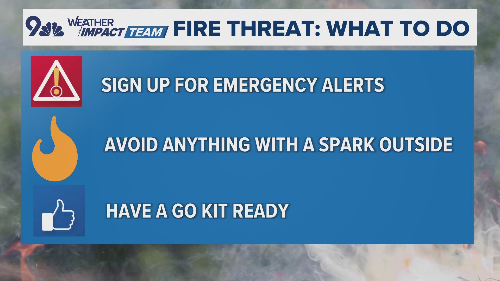 How to prepare for high fire danger days | 9news.com