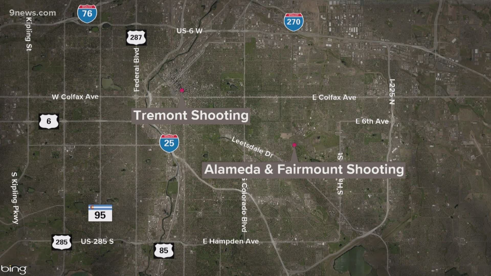 The shootings happened across the metro area from Saturday night into Sunday morning.