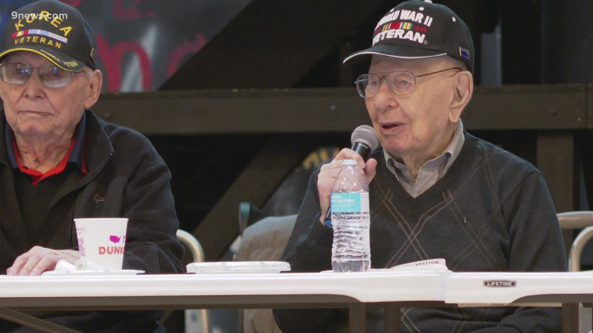 World War II veterans and others shared their living history with students at Denver South High School Tuesday.