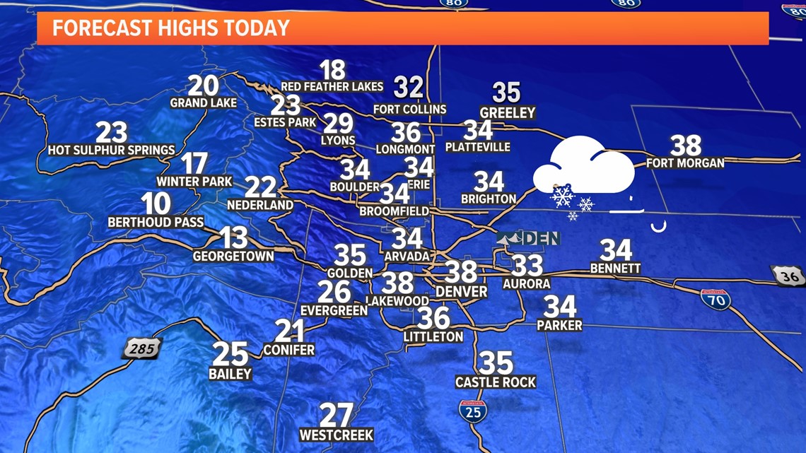 How Much Snow Denver, Mountains To Get: Snowy Monday In Colorado ...