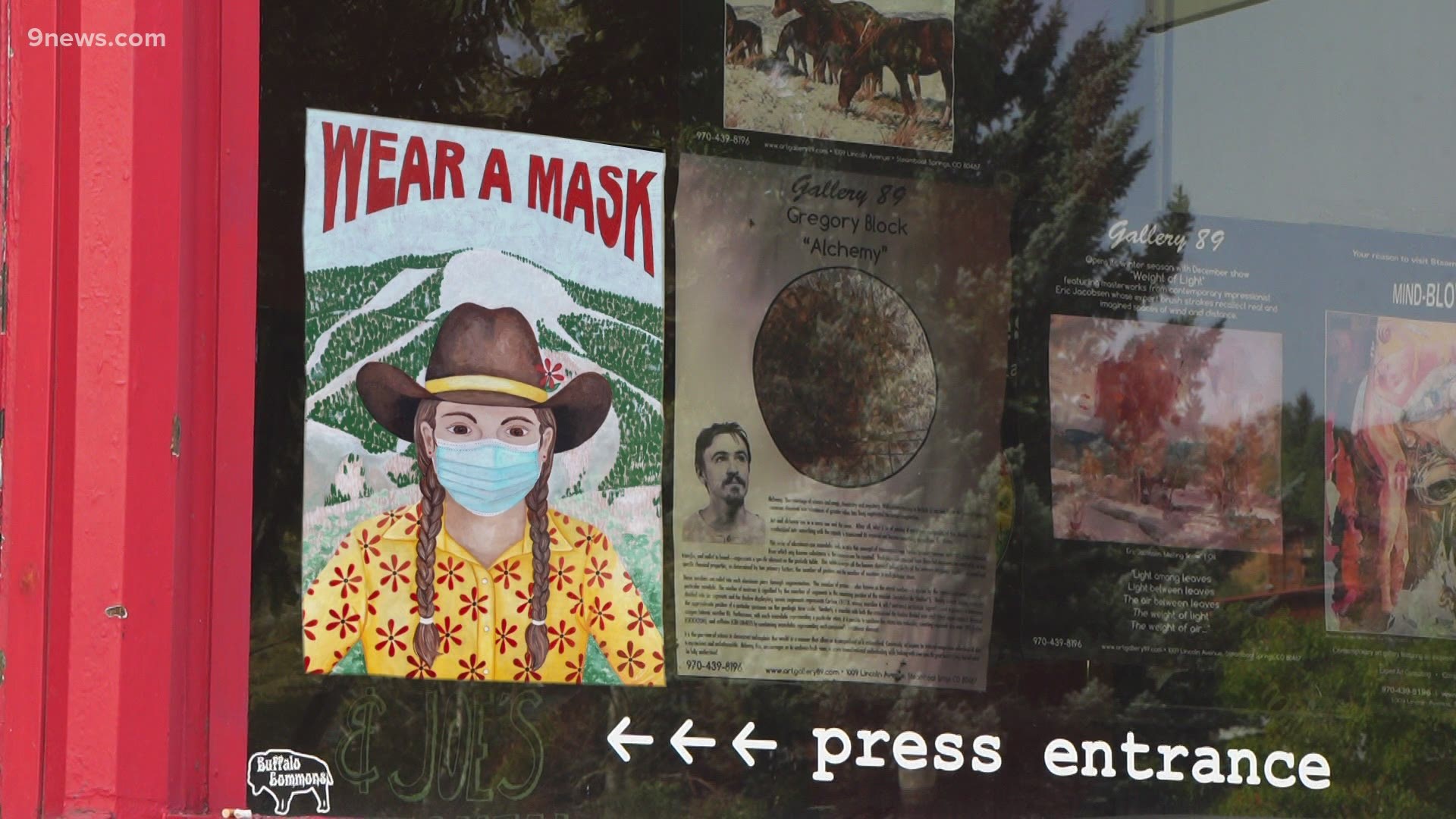 Steamboat Springs has commissioned artist Jill Bergman to paint public health posters for things like mask wearing and promoting social distancing.