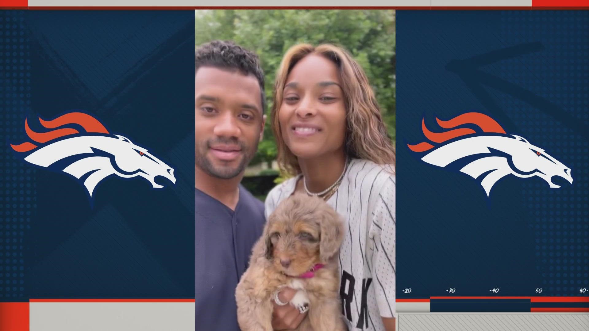 The adorable puppy was a gift to Ciara from her husband and the Broncos quarterback Russell Wilson on Mother's Day.