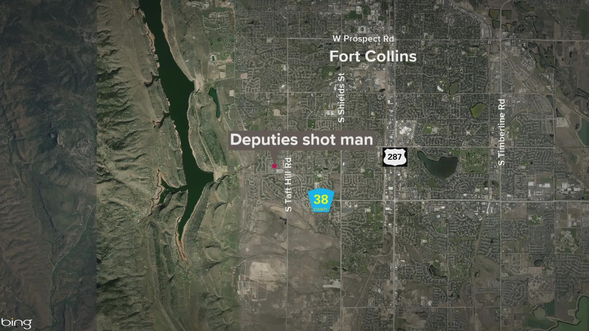 The fatal shooting happened Thursday morning in the 2300 block of Harmony Road in Fort Collins, according to the Sheriff's Office.